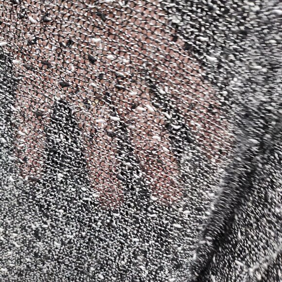 Umgee Womens BOHO Tunic Top Medium Black Gray Marled Open Knit Minimalist - Picture 4 of 8